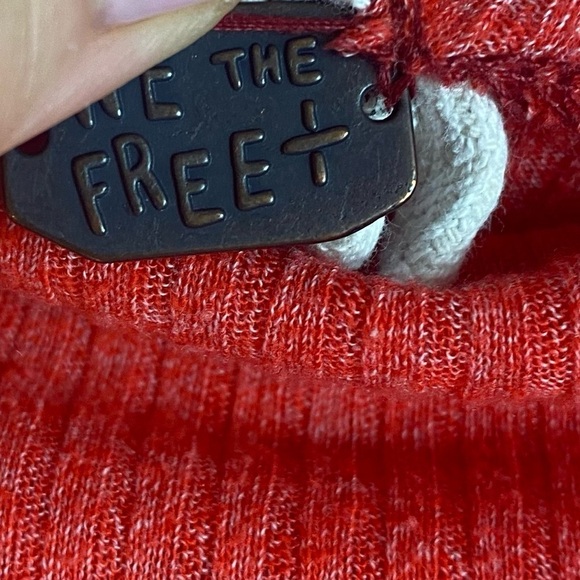 Free People We the Free Londontown coral thermal look long sleeve top size S - Picture 10 of 13